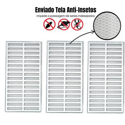 Imagem de Grelha Ralo Quintal Alumínio 15x140 com Tela Anti Insetos em Módulos ( 1 15cm x 40cm + 2 15cm x 50cm)