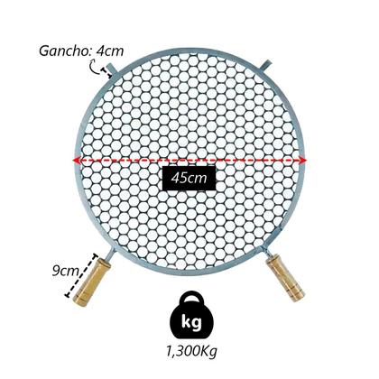 Imagem de Grelha Redonda De Inox Para Churrasqueira 45cm De Diâmetro