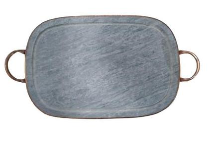 Imagem de Grelha Retangular 25 x 37 cm com aro e alças em cobre