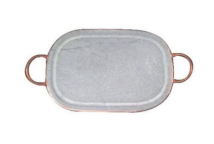 Imagem de Grelha Retangular 25 x 37 cm com aro e alças em cobre