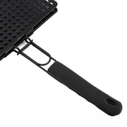 Imagem de Grelha retangular Easy Grill antiaderente com cabo emborrachado L40xP28xA4cm cor preta - Dynasty