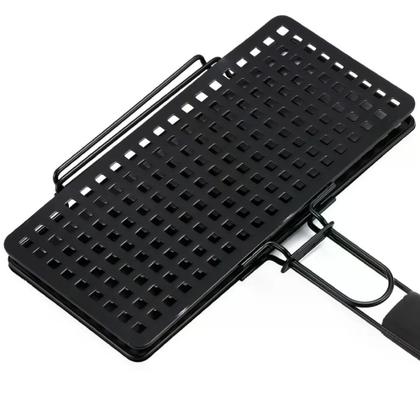 Imagem de Grelha retangular Easy Grill antiaderente com cabo emborrachado L40xP28xA4cm cor preta - Dynasty