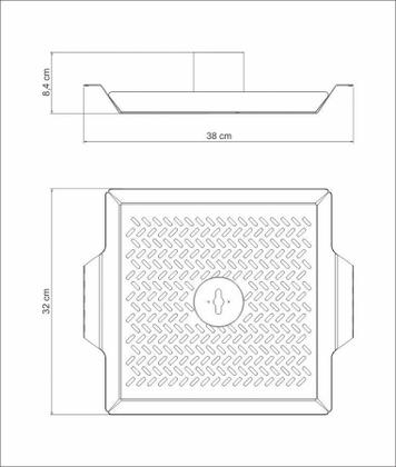 Imagem de Grelha Tramontina Cosmos para Frango em Aço Inox com Recipiente para Temperos 38 x 32 cm