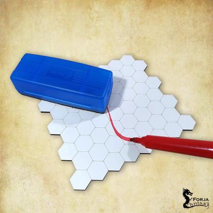 Imagem de Grid de Batalha Hexagonal Modular Riscável - 18 Pçs - RPG