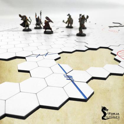 Imagem de Grid de Batalha Hexagonal Modular Riscável - 18 Pçs - RPG