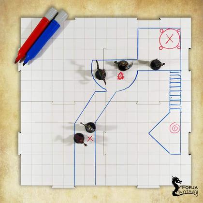 Imagem de Grid de Batalha Modular/Riscável - 4 placas - Estilo B - RPG