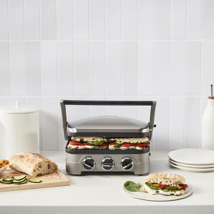 Imagem de Griddler Cuisinart 5 em 1 de aço inoxidável GR-4NNAS