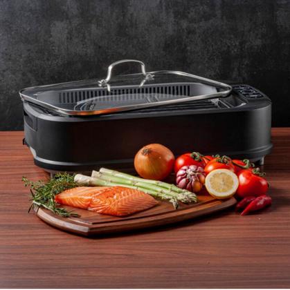 Imagem de Grill Elétrico Com Tampa Portátil Smokeless 127V - Carl Schmidt Sohn