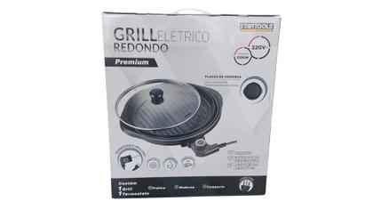 Imagem de Grill Elétrico Redondo Premium com Termostato 220V - Preta