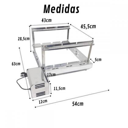 Imagem de Grill Giratória Inox 3 Espetos Lado Direito Curto