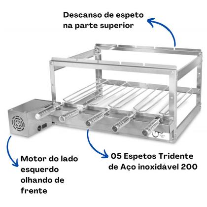 Imagem de Grill Giratório em Inox para Churrasqueira com 5 Espetos - Infinity