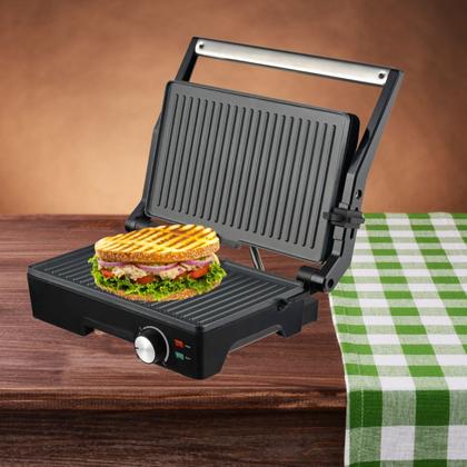 Imagem de Grill Grelha Chapa Itatiaia Midi Antiaderente1200W Inox 127V Elétrica Econômico Com 3 Aberturas Cor Preto