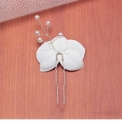 Imagem de Grinalda Grampo Cabelo De Noiva Arranjo Orquídea Enfeite A56