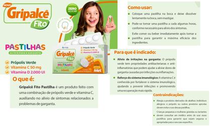 Imagem de Gripalcê Fito 15 Pastilhas  Suplemento com Própolis Verde, Vitamina C e D  Imunidade para Adultos e Crianças