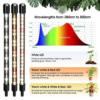 Imagem de Grow Light Wolezek 80 LED de 4 cabeças de espectro completo para ambientes internos