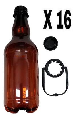 Imagem de Growler Ambar Pet 500ml Kit C 16 Unidades Envio Imediato