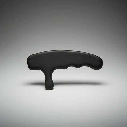Imagem de Gua Sha Massagem Pedra Obsidiana Preta Pés - Gold