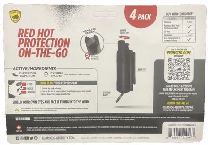 Imagem de Guard Dog Security Kit 4 Spray Pimenta Proteção Ação Rápida