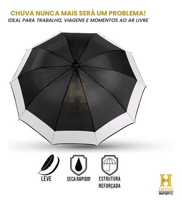 Imagem de Guarda Chuva 16 Varetas Automático Gigante Resistente Preto