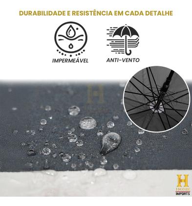 Imagem de Guarda Chuva 16 Varetas Automático Gigante Resistente Preto