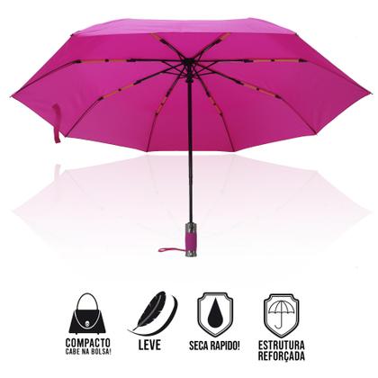 Imagem de Guarda Chuva Abre e Fecha Automático Unisex Sombrinha Resistente Contra Vento Cabe na Bolsa / A.F CROMADO