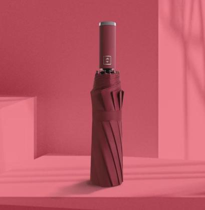 Imagem de Guarda Chuva Automático Abre E Fecha Reforçado Contra Vento com proteção Solar  Blackout