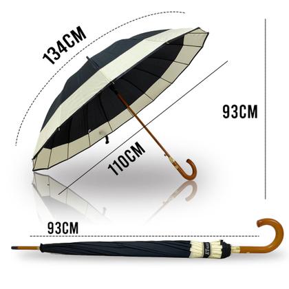 Imagem de Guarda Chuva Automático Colorido Grande Reforçado Contra Vento 16 HASTES COLORIDO / 2070