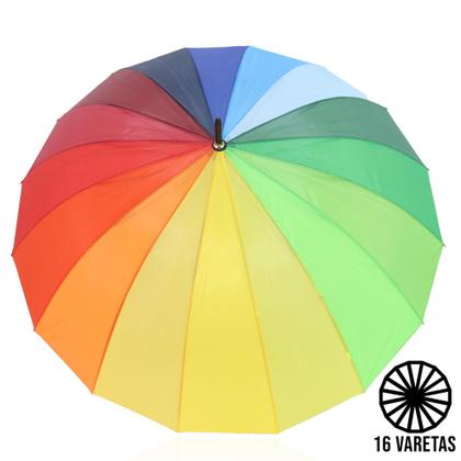 Imagem de Guarda Chuva Automático Colorido Grande Reforçado Contra Vento 16 HASTES COLORIDO / 2070