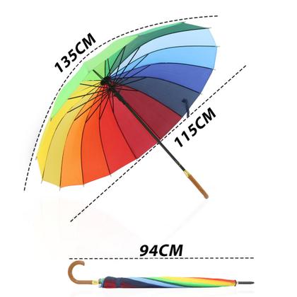 Imagem de Guarda Chuva Automático Colorido Grande Reforçado Contra Vento 16 HASTES COLORIDO / 2070