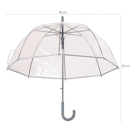 Imagem de Guarda Chuva Automático Com Cabo Curvo Sombrinha Transparente Fazzoletti