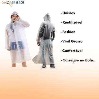 Imagem de Guarda-Chuva Automático com Capa de Chuva Transparente - Tamanho G