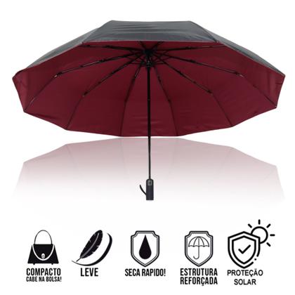 Imagem de Guarda Chuva Automático Grande Com Proteção Solar Sombrinha 1053A