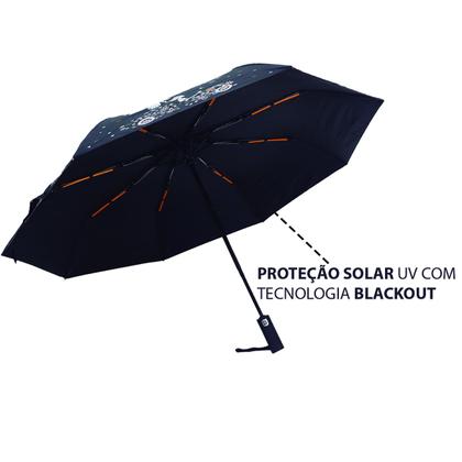 Imagem de Guarda Chuva Automático Hastes Duplas Reforçado Contra Vento Com Proteção Solar Blackout Cabe Na Bolsa / 1058A