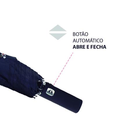 Imagem de Guarda Chuva Automático Hastes Duplas Reforçado Contra Vento Com Proteção Solar Blackout Cabe Na Bolsa / 1058A