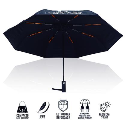 Imagem de Guarda Chuva Automático Hastes Duplas Reforçado Contra Vento Com Proteção Solar Blackout Cabe Na Bolsa / 1058A