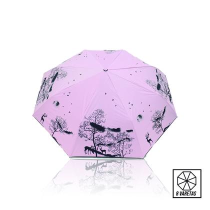 Imagem de Guarda Chuva Automático Hastes Duplas Reforçado Contra Vento Com Proteção Solar Blackout Cabe Na Bolsa / 1058A