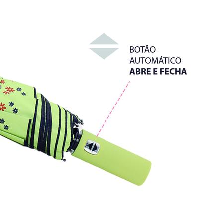 Imagem de Guarda Chuva Automático Hastes Duplas Reforçado Contra Vento Com Proteção Solar Blackout Cabe Na Bolsa / 1058A