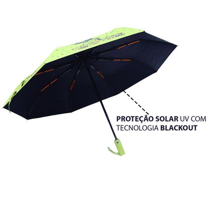 Imagem de Guarda Chuva Automático Hastes Duplas Reforçado Contra Vento Com Proteção Solar Blackout Cabe Na Bolsa / 1058A