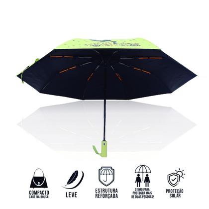 Imagem de Guarda Chuva Automático Hastes Duplas Reforçado Contra Vento Com Proteção Solar Blackout Cabe Na Bolsa / 1058A