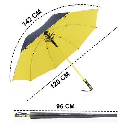 Imagem de Guarda Chuva Automático Preto Tecido Duplo Grande Reforçado 7008