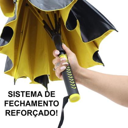 Imagem de Guarda Chuva Automático Preto Tecido Duplo Grande Reforçado 7008