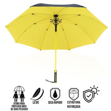 Imagem de Guarda Chuva Automático Preto Tecido Duplo Grande Reforçado 7008