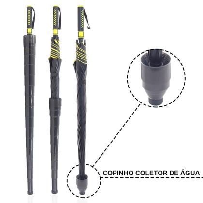 Imagem de Guarda Chuva Automático Preto Tecido Duplo Grande Reforçado 7008