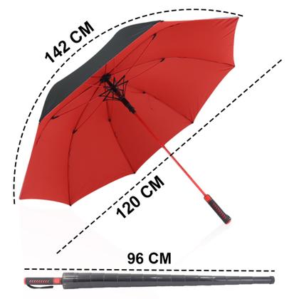 Imagem de Guarda Chuva Automático Preto Tecido Duplo Grande Reforçado 7008