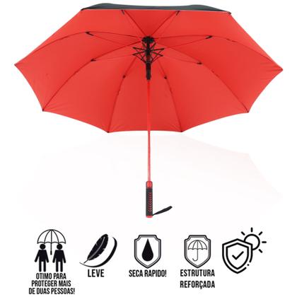 Imagem de Guarda Chuva Automático Preto Tecido Duplo Grande Reforçado 7008