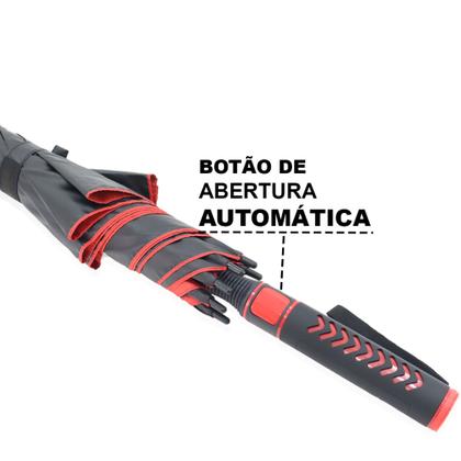 Imagem de Guarda Chuva Automático Preto Tecido Duplo Grande Reforçado 7008