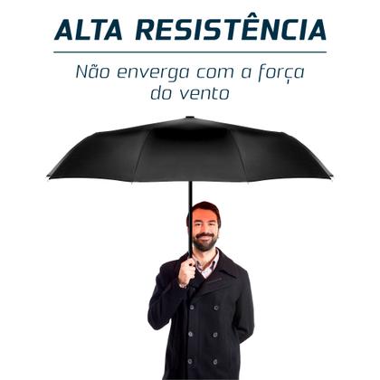 Imagem de  Guarda Chuva Automático Reforçado Compacto Contra Vento Cabe Na Bolsa