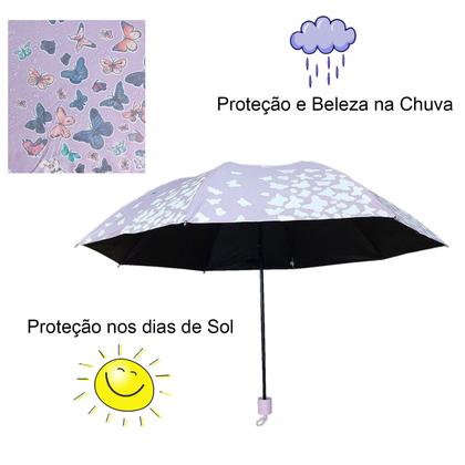 Imagem de Guarda Chuva Blackout Proteção UV com Estampas que mudam de cor quando molha: Cores Sortidas