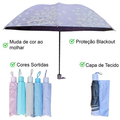 Imagem de Guarda Chuva Blackout Proteção UV com Estampas que mudam de cor quando molha: Cores Sortidas