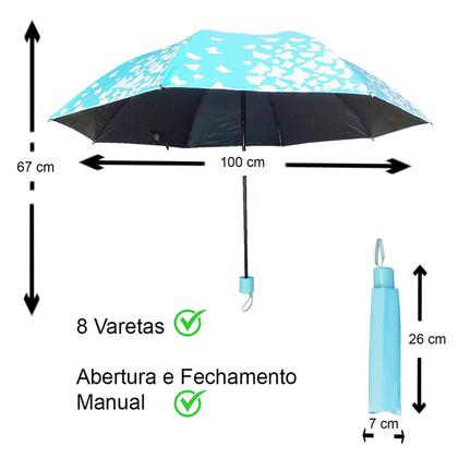 Imagem de Guarda Chuva Blackout Proteção UV com Estampas que mudam de cor quando molha: Cores Sortidas
